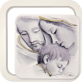 OEM Cuadro De La Sagrada Familia Pintado Sobre Madera Tama&ntilde;o: 11x11cm Sku: Es062081d0