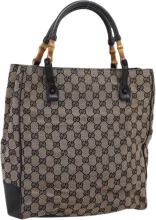 Gucci Pre-owned Vintage Tote Bag - Dames - Vintage Shopper - Beige - ONE Size - Leer - Vintage