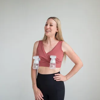 Love and Fit Everyday Luxe 3.0 Nursing & Hands-Free Pumping Bra in Desert Rose at Nordstrom, Size Xx-Large