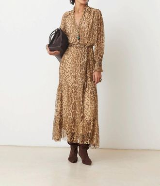 Suncoo Cosmos Maxi Dress In Beige Multi