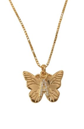 The M Jewelers NY The Butterfly Initial Pendant Nekclace in Gold A at Nordstrom