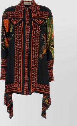 Blumarine printed twill mini shirt dress