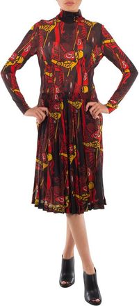 Burberry Ladies Black IP Pattern Printed Long-Sleeve Dress, Brand Size 4 (US Size 2)