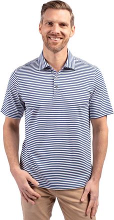 Cutter & Buck Virtue Eco Pique Stripe Recycled Mens Polo Shirt