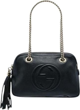 Gucci Pre-owned Leather gucci-bags - Dames - Vintage Schoudertas - Zwart - ONE Size - Vintage