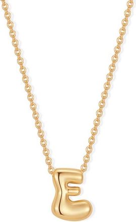 Brook & York Mini Pippa Bubble Initial Pendant Necklace in Gold E at Nordstrom