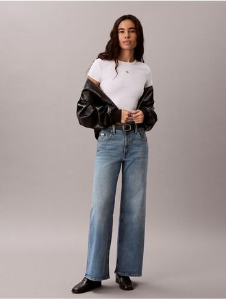Calvin Klein Jeans Calvin Klein Womens Ultra High Rise Wide Leg Jeans - Blue - 26W x 29L