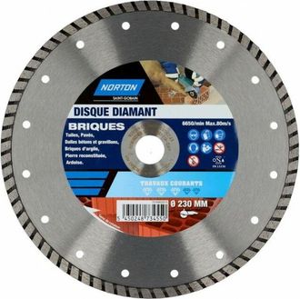 Norton Disco De Diamante Segmentado Actual Para Ladrillo Diam.230 Mm