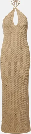 Staud Isola crochet embellished cotton beach dress