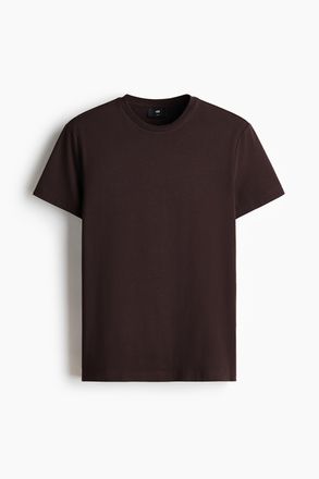 H&M T-Shirt in Slim Fit - Dunkelbraun