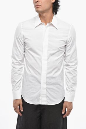 Alexander McQueen Camicia in Popeline di Cotone con Abbottonatura Nascosta Alexander McQueen