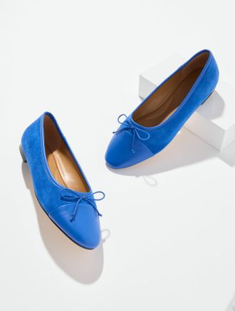Talbots Ansly Suede Ballet Flats - Blue Majesty - 10 1/2 M Talbots