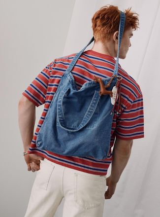 Le 31 Mens Pure cotton shoulder Tote Bag