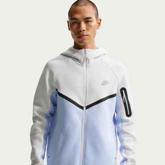 Nike Mens Tech Fleece Full-Zip Windrunner Jacket in White | IQ1013-107