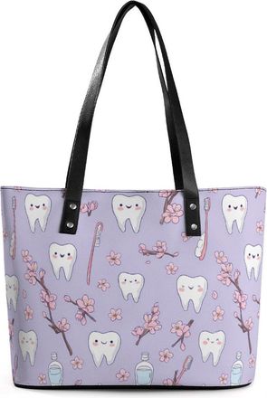 Generic Cute Teeth Dental Care Tote Bags for Women Cute Shoulder Purses Handbags