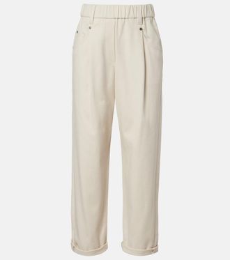 Brunello Cucinelli Monili cotton-blend straight pants