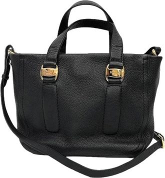 Ferragamo Pre-owned Handbags, female, Black, Size: ONE SIZE Pre-owned Leather Shoulder Bag