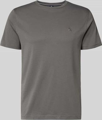 Lerros T-Shirt mit Label-Stitching in Dunkelgrau, Größe XXXL