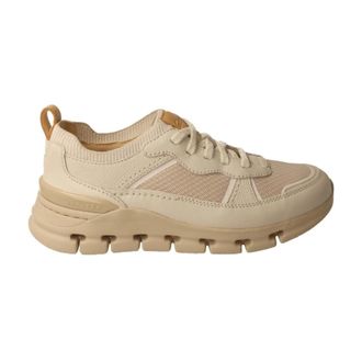 Clarks Schoenen, Dames, Beige, 36 EU, Leer, Dames Sneakers