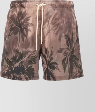 Palm Angels sunset palms beachwear swimsuit with back pocket