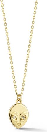 Ember Fine Jewelry 14K Yellow Gold Diamond Alien Pendant Necklace at Nordstrom Rack, Size 17