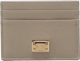 Dolce & Gabbana Plong&eacute; Kalfsleren Kaarthouder - Dames - Portefeuilles - Beige - ONE Size - Leer - Accessoires