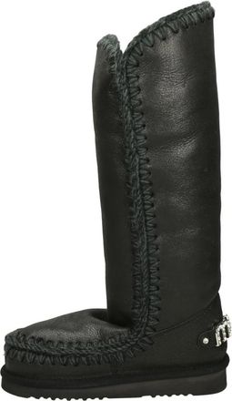 Mou Eskimo 40 Rhinestones Logo - Dames - Winterlaarzen - Zwart - 36 EU - Wol - Schoenen
