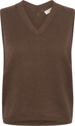 Inwear Fari Vincent - Dames - V-hals truien - Bruin - XL - Polyester - Truien & Vesten