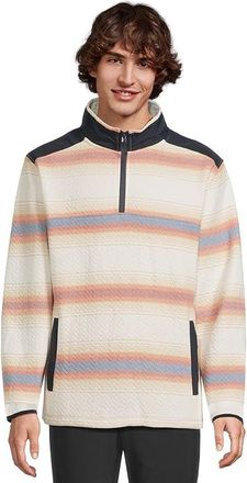 Chubbies The Coastal (Quilted Quarter Zip) Mens Sweatshirt White - Striped : 2XL, Cotton/Polyester