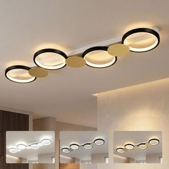 OEM Plafoniera Led A 4 Luci In Acciaio Per Soggiorno Dorata E Nera