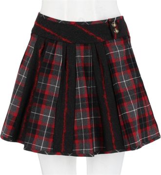 Vivienne Westwood Grey Pleated Tartan Mini Skirt