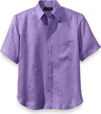 Paul Fredrick Slim Fit Lyocell Solid Jacquard Casual Shirt
