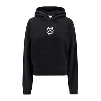 Coperni Hoodies, female, Black, Size: S Black Sweater with Hood and Embroidery