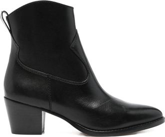 Ralph Lauren Black Pointed-Toe Leather Ankle Boots