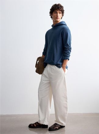 Le 31 Mens Textured knit hoodie