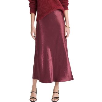 Vince Side Slit Matte Satin Slip Skirt in Bordeaux at Nordstrom Rack, Size Xx-Small