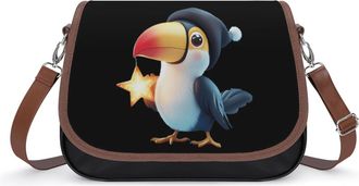 Generic Cute Toucan with Hat Small Womens Crossbody Bags Shoulder Handbag with Adjustable Strap for Travel