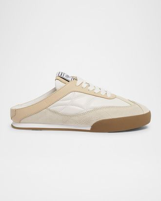 Chloé Kick Smooth Leather and Suede Sneaker Mules