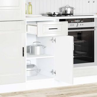Berkfield Home Kitchen Base Cabinet&not;Porto High Gloss White Engineered Wood