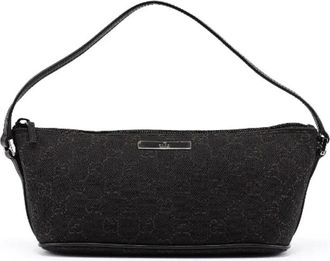 Gucci Tweedehands leren handtassen - Dames - Vintage Handtas - Bruin - ONE Size - Satijn - Vintage