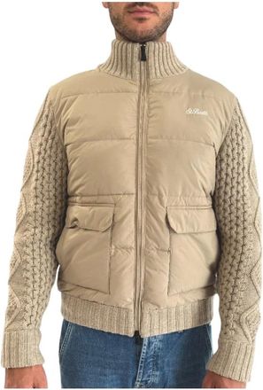Saint Barth Gewatteerde Jas met Doorgestikt Patroon - Heren - Winterjassen - Beige - XL - Wol - Jassen