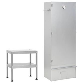 vidaXL Vidaxl - Horno Ahumador De Barbacoa Con Mesa Acero Galvanizado
