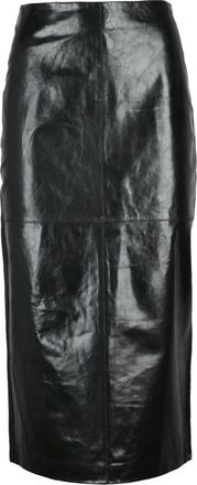Sportmax gonna - Dames - Leren & Su&egrave;de rokken - Zwart - S - Leer - Rokken
