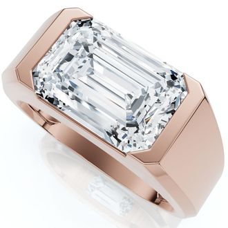 Pompeii3 Certified 4Ct Mens Gabriel Emerald Diamond Ring 10k Gold Lab Grown