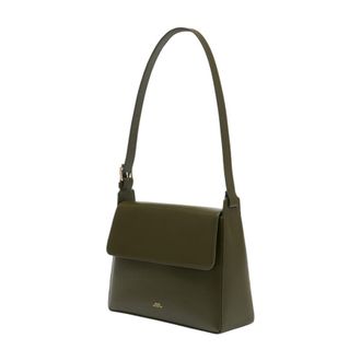 A.P.C. Womens Virginie Shoulder Bag Khaki Calfskin