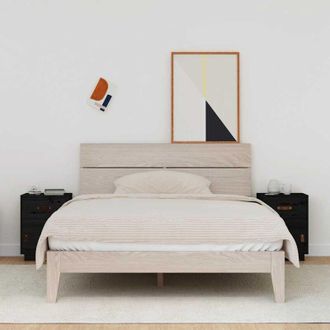 vidaXL Comodini Neri 2 pz 40x34x55 cm in Legno Massello di Pino - Vidaxl