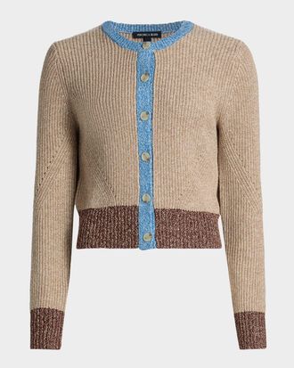 Veronica Beard Ibra Wool-Blend Colorblock Cardigan