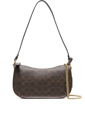 Coach Waverly Signature canvas schoudertas - Bruin