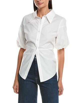 Milly Milly Tie Back Poplin Button Down Shirt