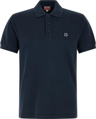 Kenzo Navy Blue Logo Embroidery Polo